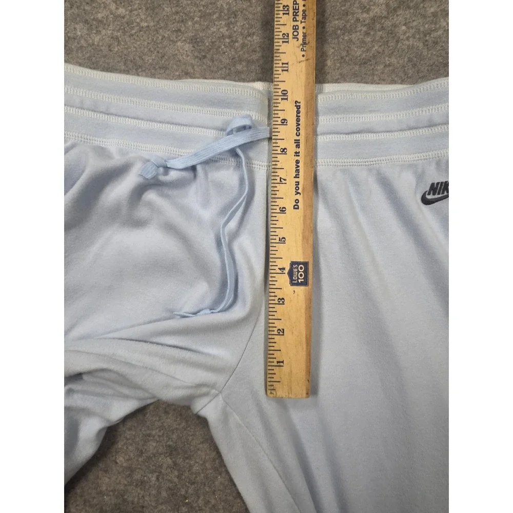 Nike Womens Light Blue Straight Leg Sweatpants Drawstring Size L Large